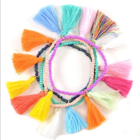 3/$25—Bright & Fun Tassel Neck./Bracelet Set!! NWT - Picture 5 of 7